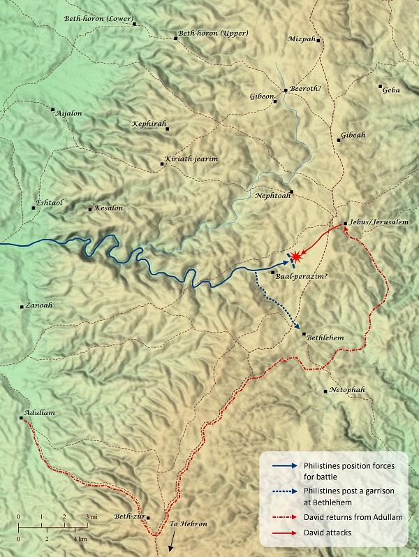David Defeats the Philistines in the Valley of Rephaim